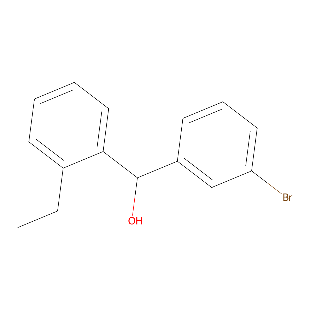 (3-Bromophenyl)(2-ethylphenyl)methanol molecular structure, CAS 1443345-38-7