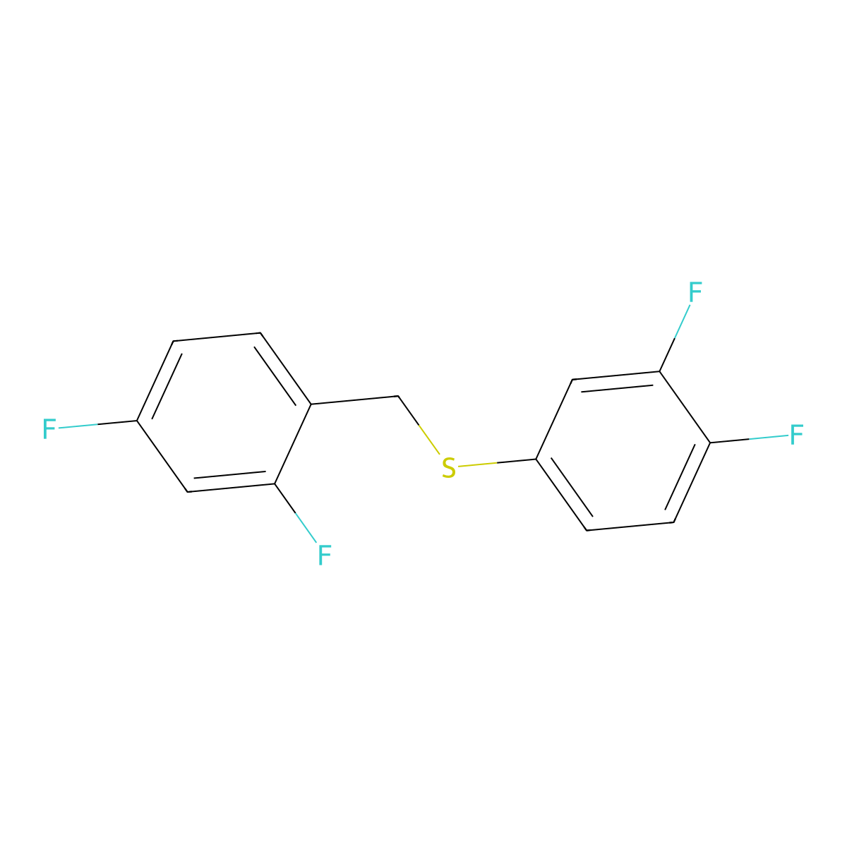 1,3-Difluoro-4-[(3,4-difluorophenyl)sulfanylmethyl]benzene molecular structure, CAS 1443345-39-8