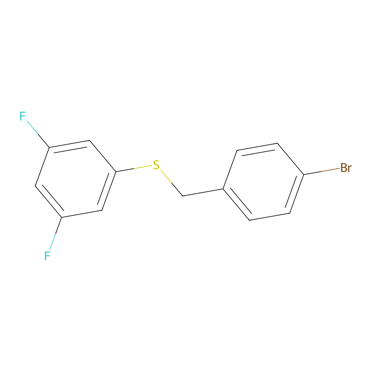 1-Bromo-4-[(3,5-difluorophenyl)sulfanylmethyl]benzene molecular structure, CAS 1443345-47-8