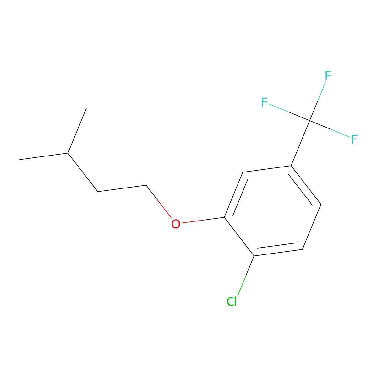 1-Chloro-2-(isopentyloxy)-4-(trifluoromethyl)benzene molecular structure, CAS 1443345-49-0