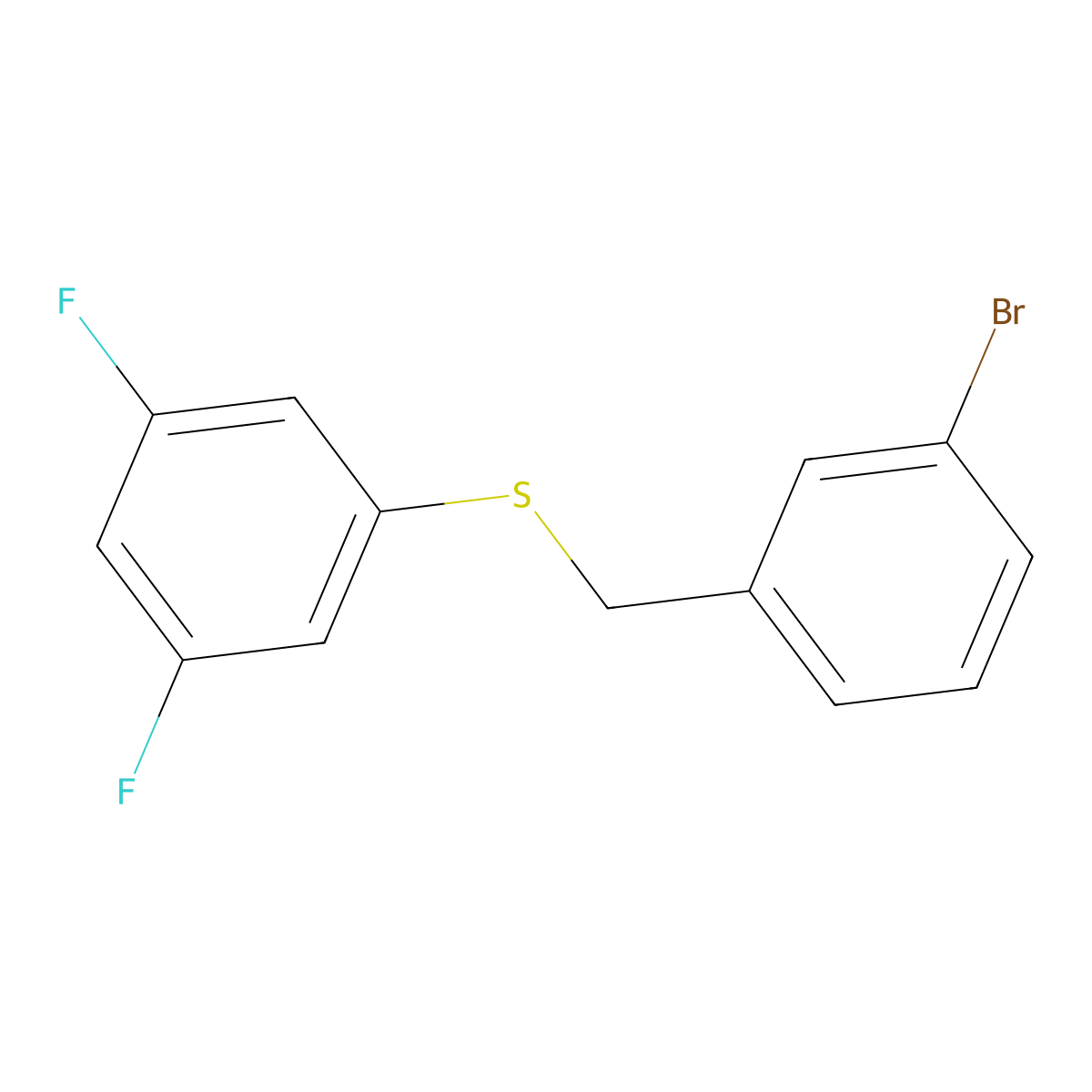 1-Bromo-3-[(3,5-difluorophenyl)sulfanylmethyl]benzene molecular structure, CAS 1443345-56-9