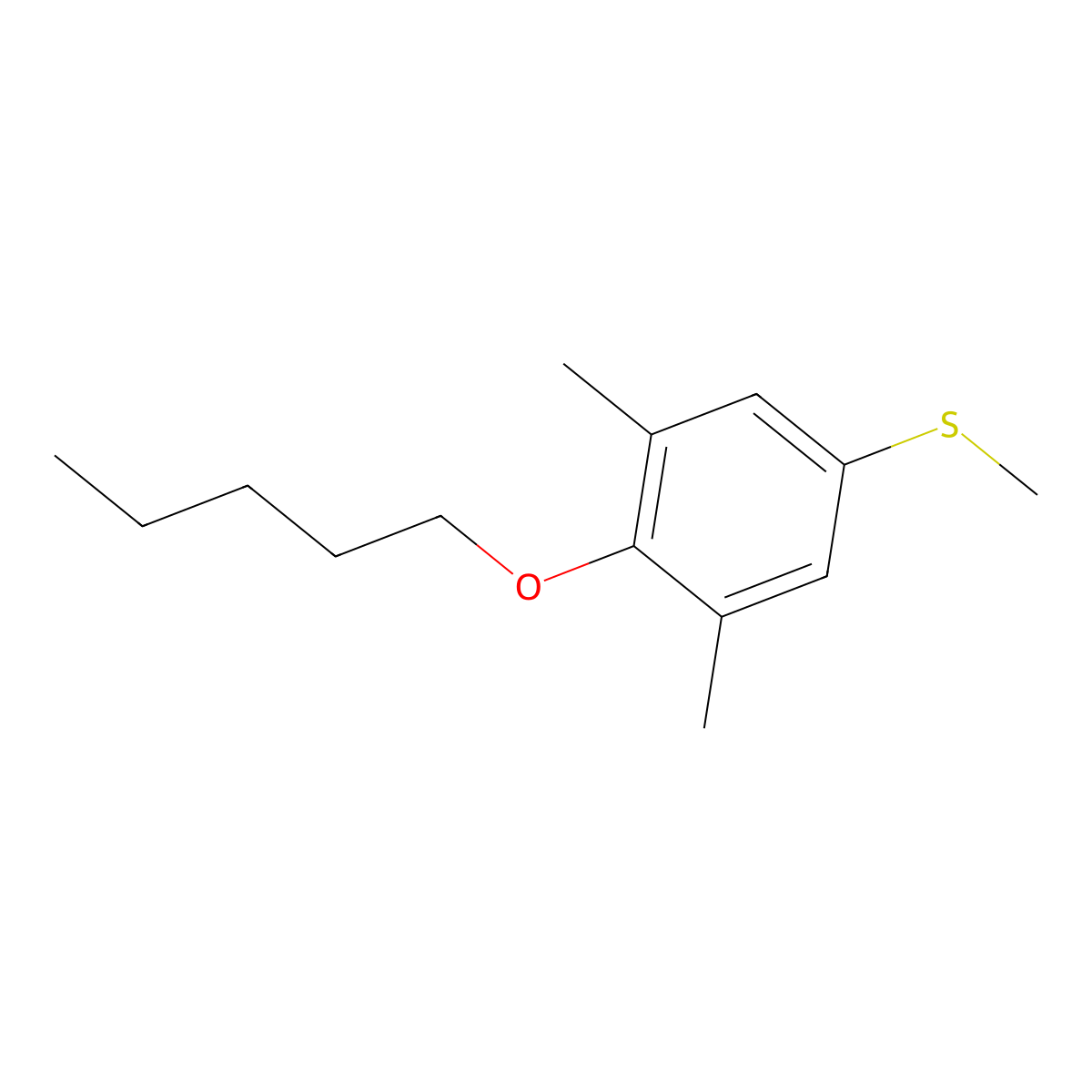 Methyl 4-n-pentoxy-3,5-dimethylphenyl sulfide molecular structure, CAS 1443345-62-7