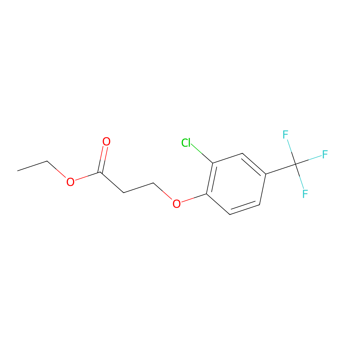 Ethyl 3-[2-chloro-4-(trifluoromethyl)-phenoxy]propanoate molecular structure, CAS 1443345-65-0