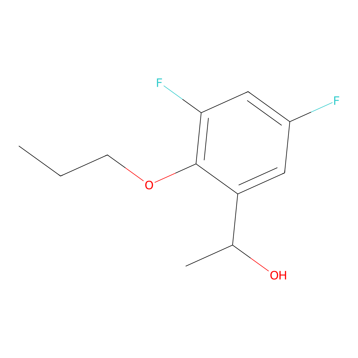 1-(3,5-Difluoro-2-propoxyphenyl)ethanol molecular structure, CAS 1443345-73-0