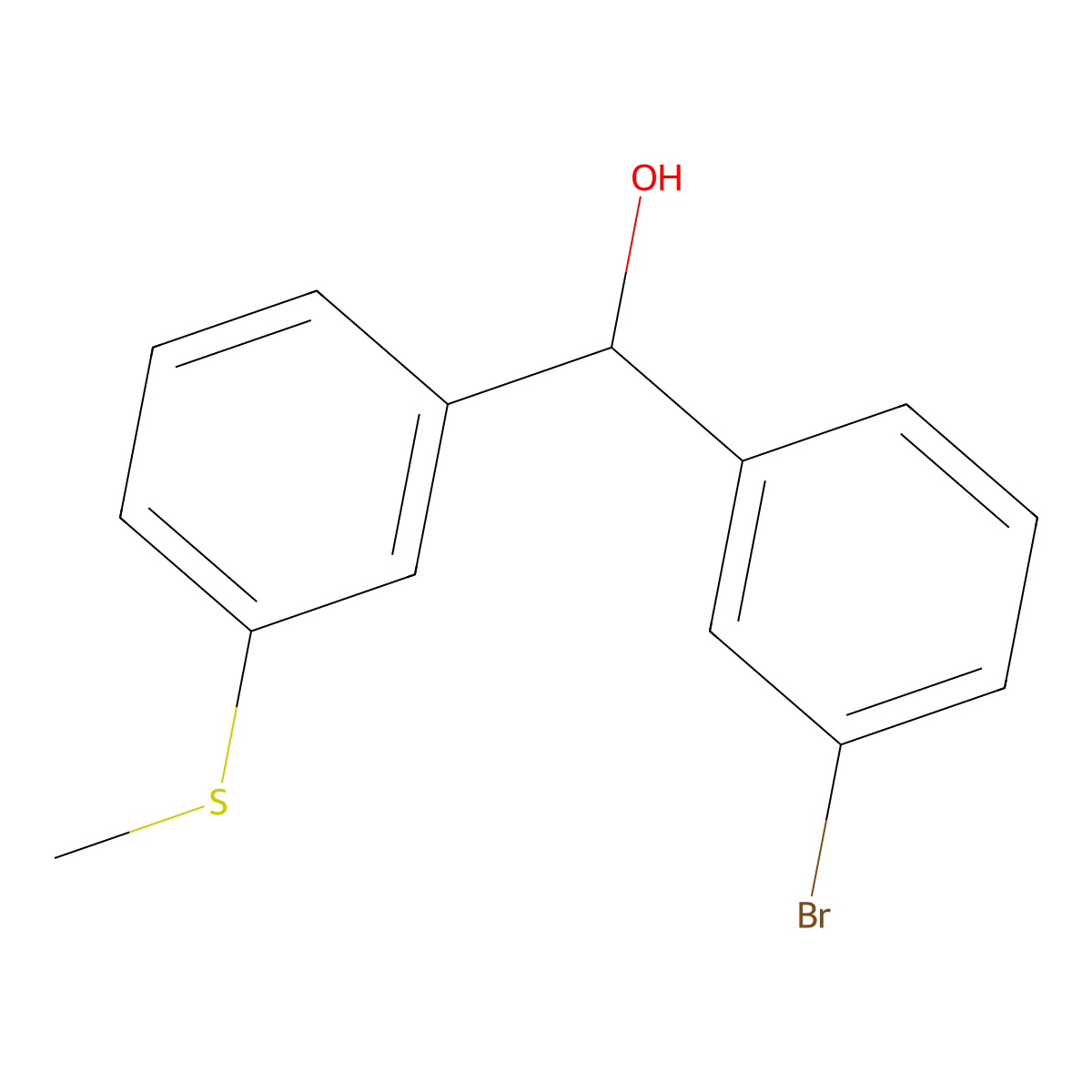 3-Bromo-3'-(methylthio)benzhydrol molecular structure, CAS 1443345-87-6
