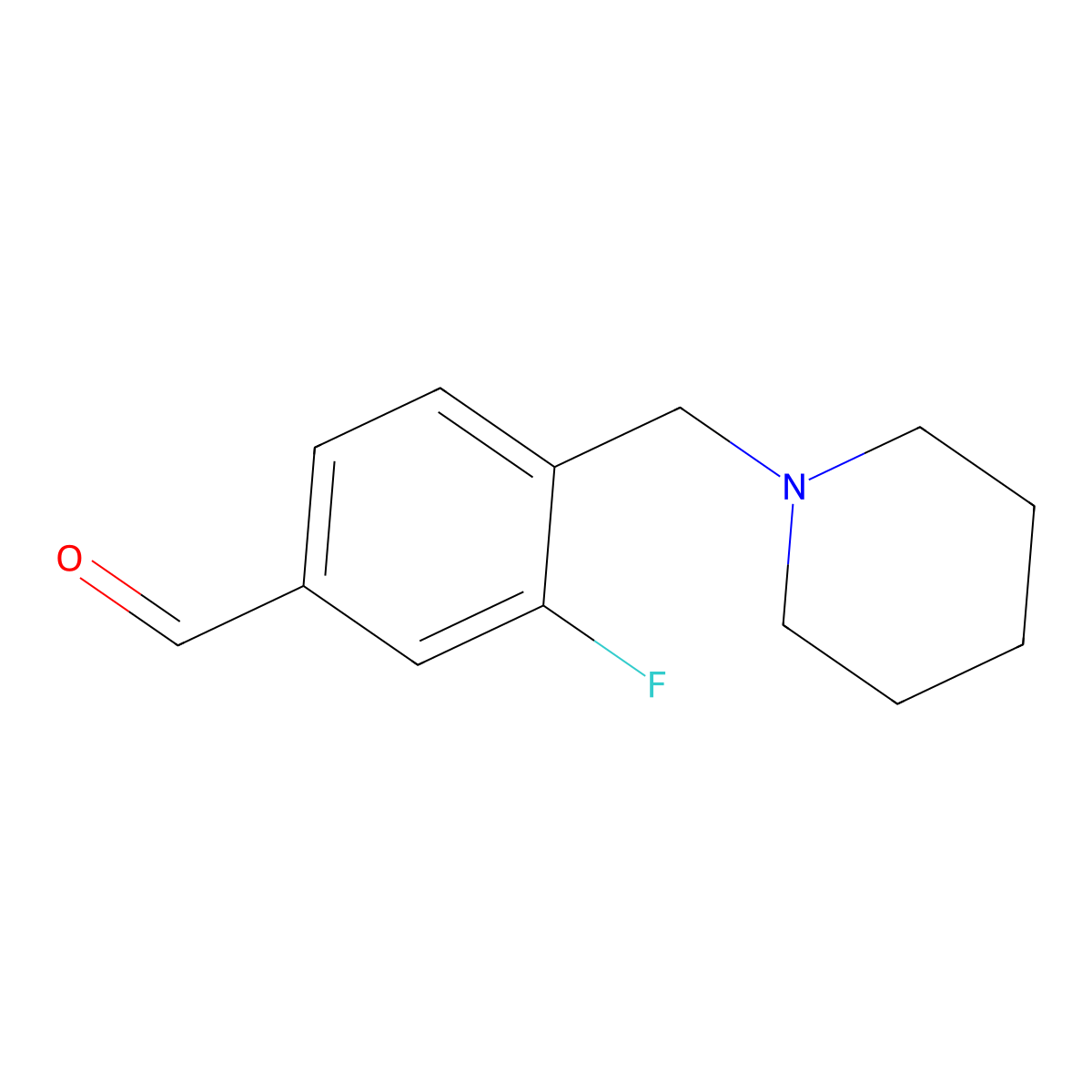 3-Fluoro-4-(piperidin-1-ylmethyl)benzaldehyde molecular structure, CAS 1443345-89-8