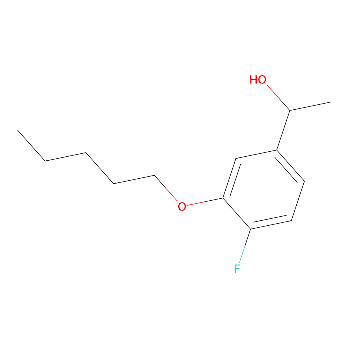 1-(4-Fluoro-3-n-pentoxyphenyl)ethanol molecular structure, CAS 1443345-97-8