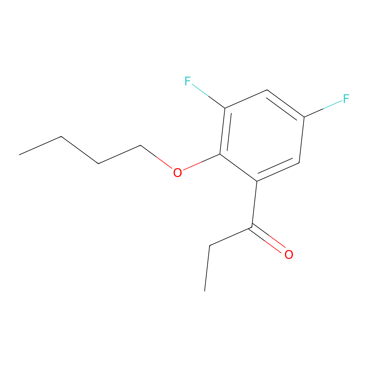 1-(2-Butoxy-3,5-difluorophenyl)propan-1-one molecular structure, CAS 1443345-98-9