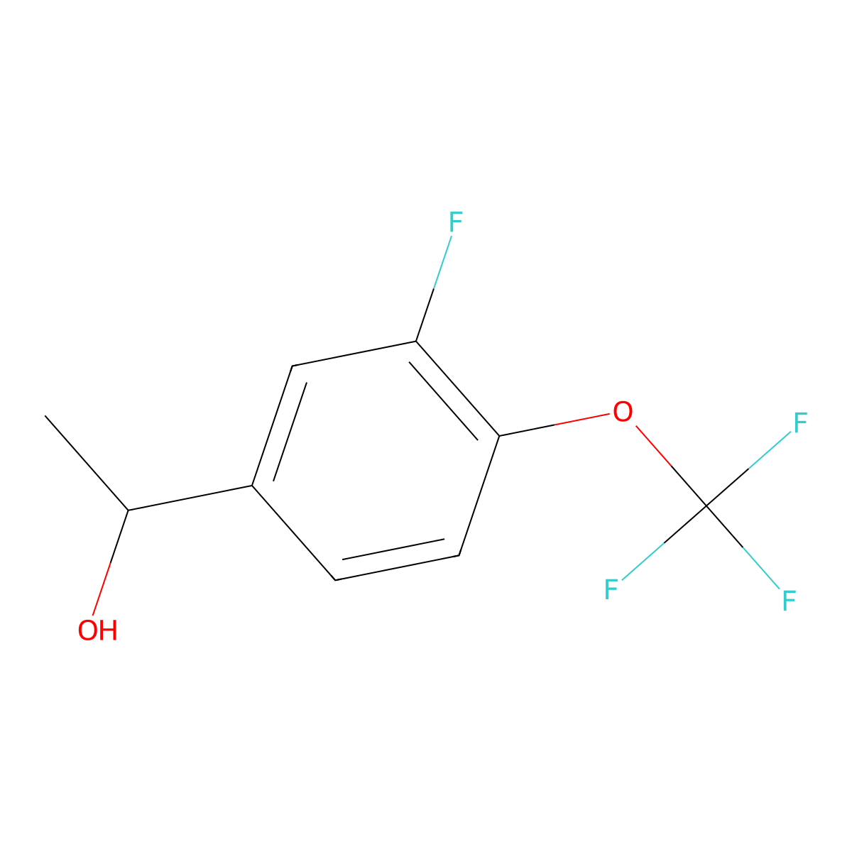 1-[3-Fluoro-4-(trifluoromethoxy)phenyl]ethanol molecular structure, CAS 1443346-00-6