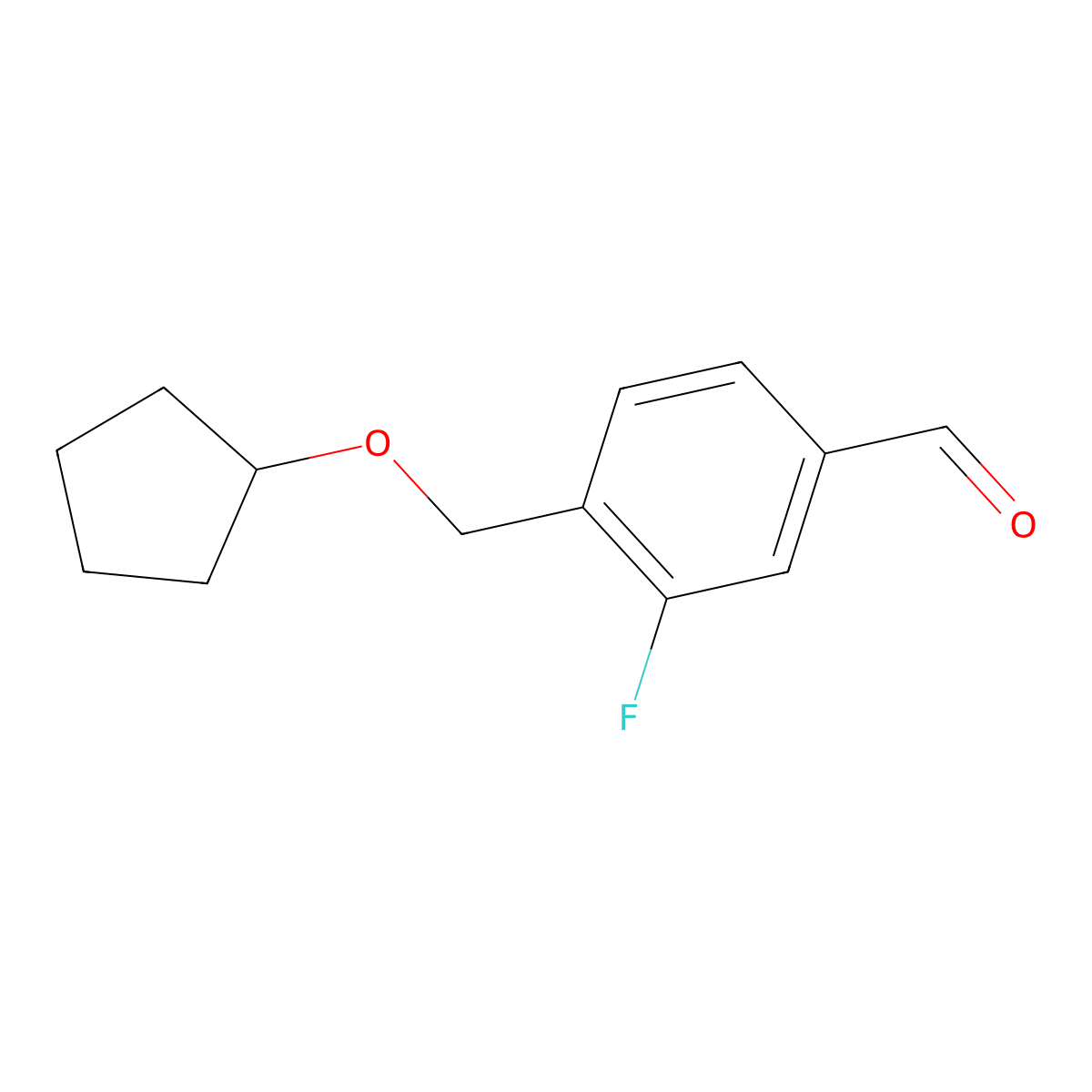 4-[(Cyclopentyloxy)methyl]-3-fluorobenzaldehyde molecular structure, CAS 1443346-04-0