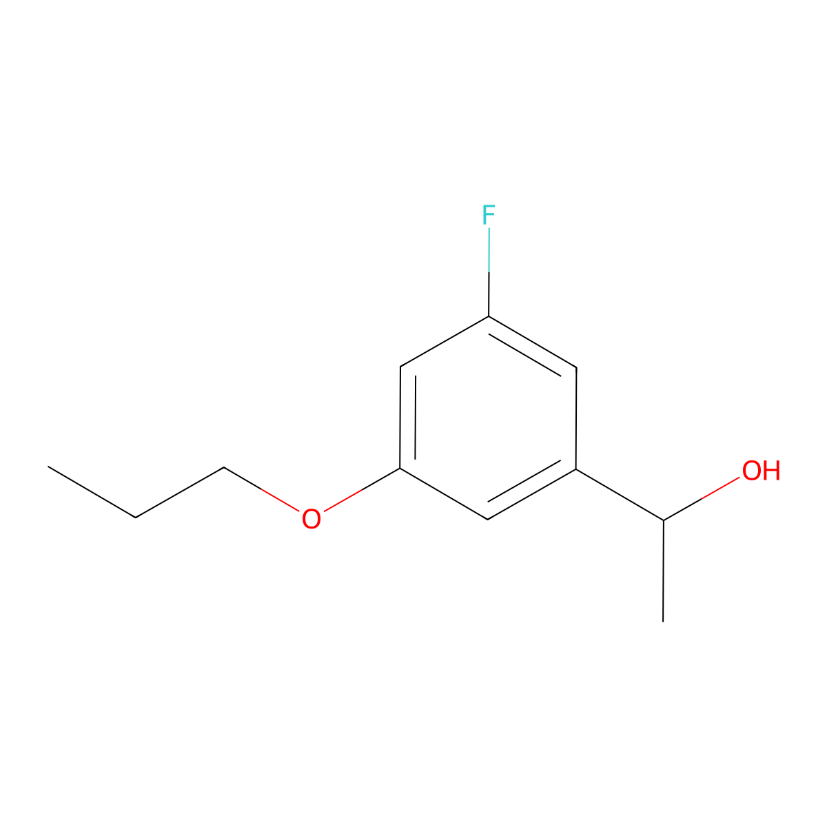 1-(3-Fluoro-5-propoxyphenyl)ethanol molecular structure, CAS 1443346-05-1