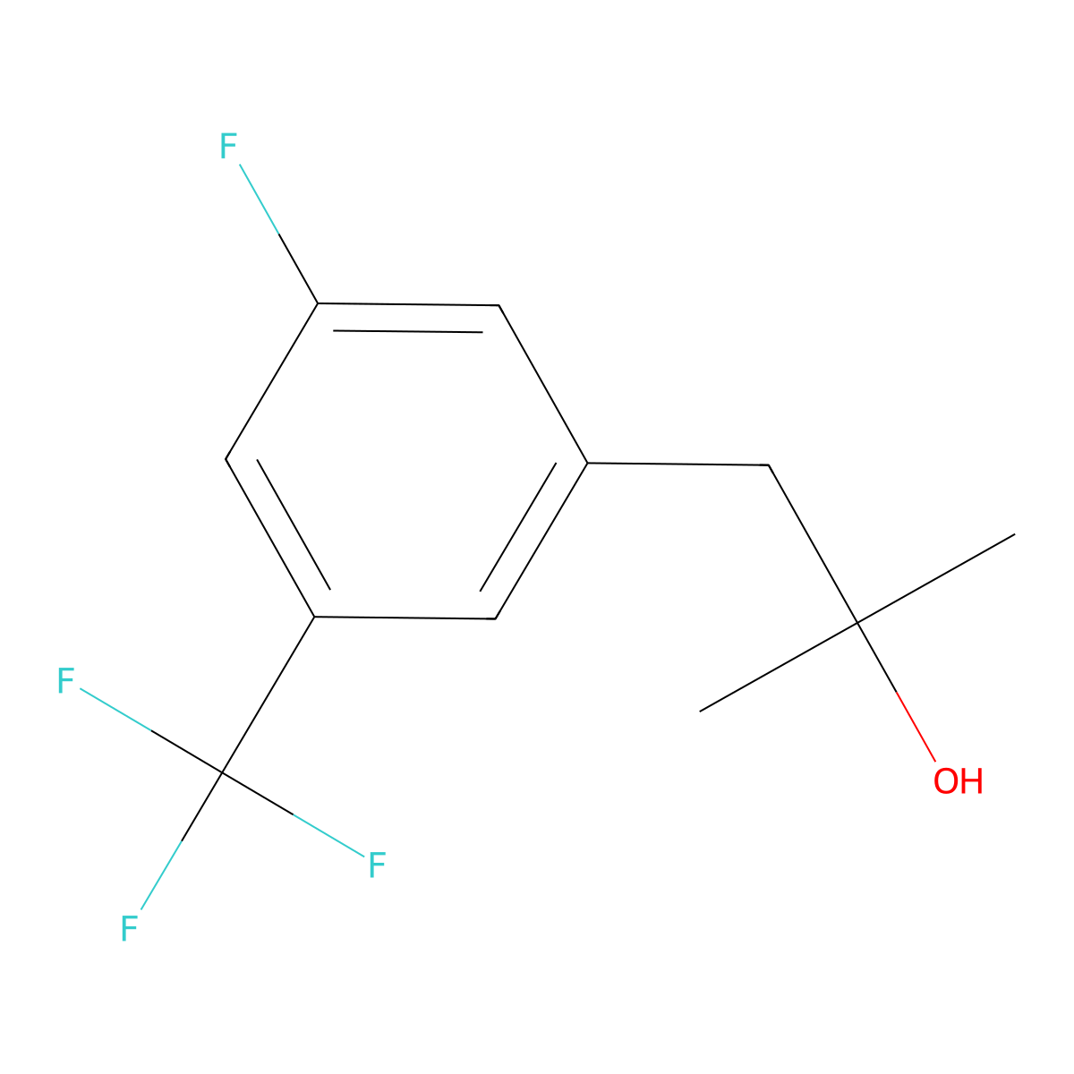 1-[3-Fluoro-5-(trifluoromethyl)phenyl]-2-methyl-2-propanol molecular structure, CAS 1443346-07-3