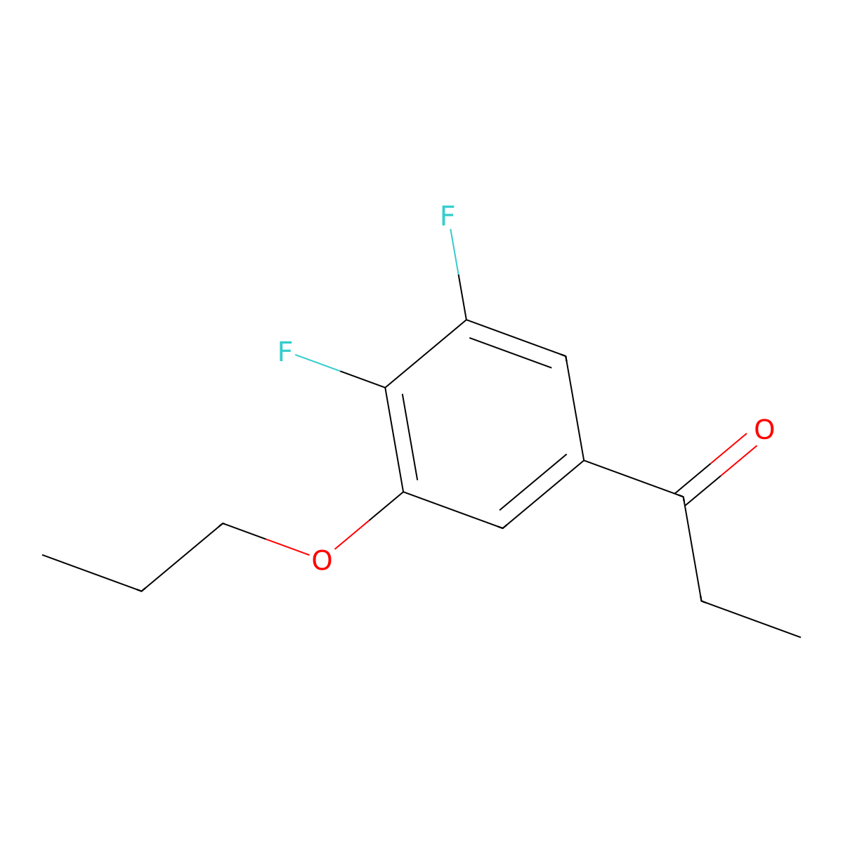 4',5'-Difluoro-3'-n-propoxypropiophenone molecular structure, CAS 1443346-11-9