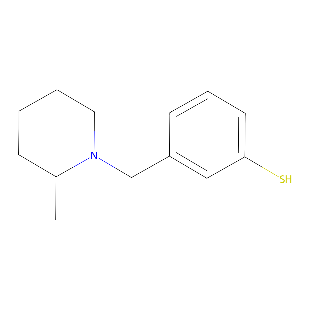 3-((2-Methylpiperidin-1-yl)methyl)benzenethiol molecular structure, CAS 1443346-12-0