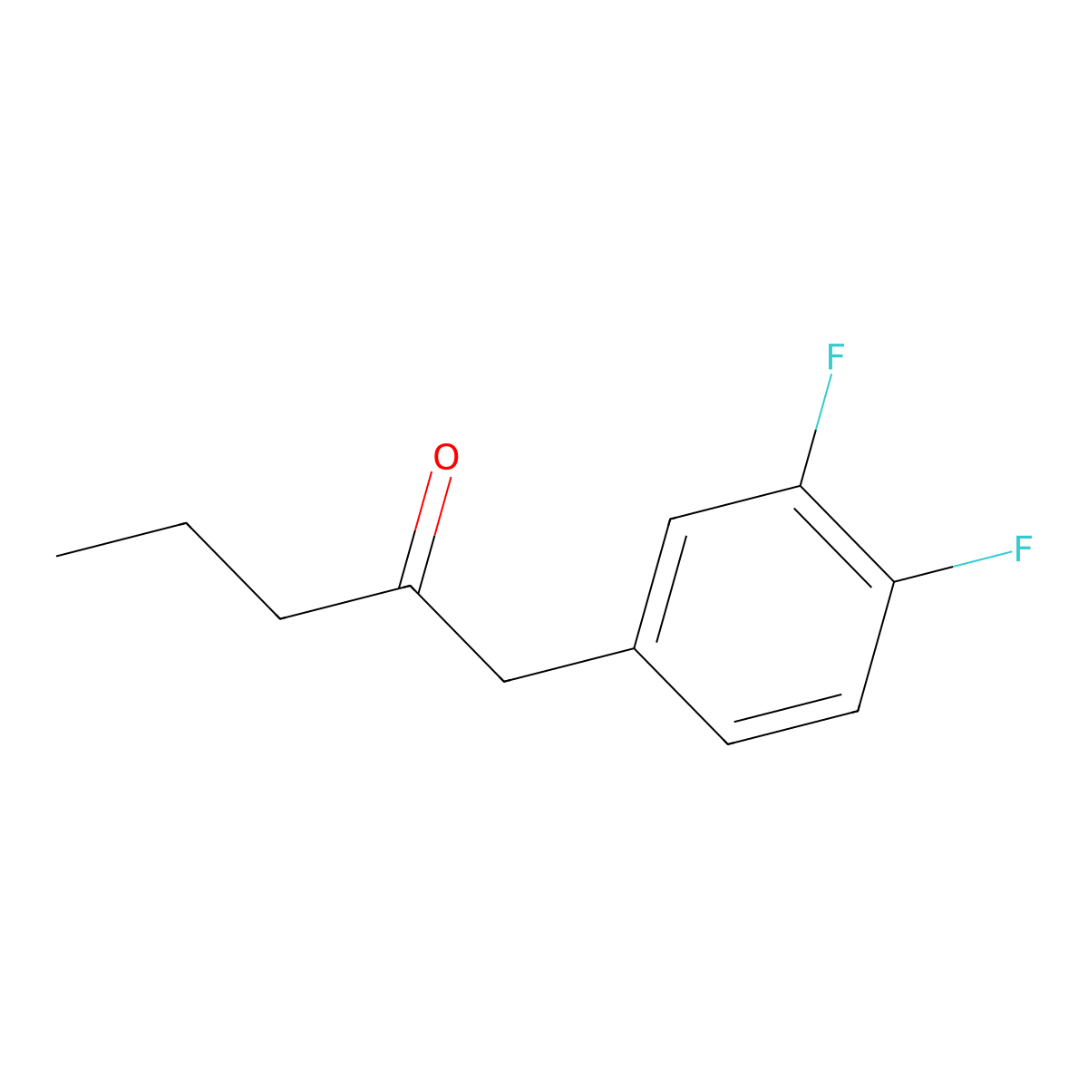 1-(3,4-Difluorophenyl)pentan-2-one molecular structure, CAS 1443346-15-3