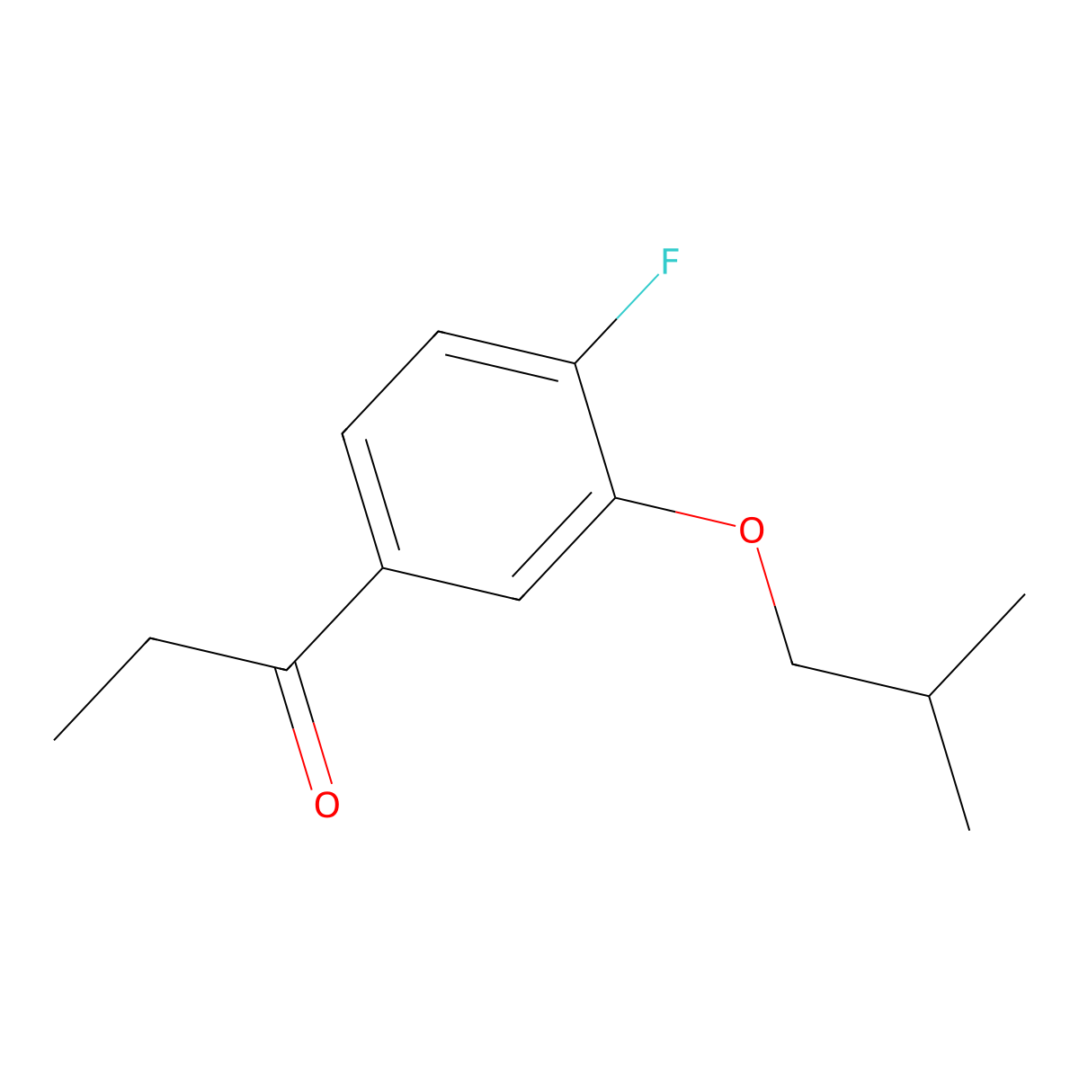 1-(4-Fluoro-3-isobutoxyphenyl)propan-1-one molecular structure, CAS 1443346-19-7