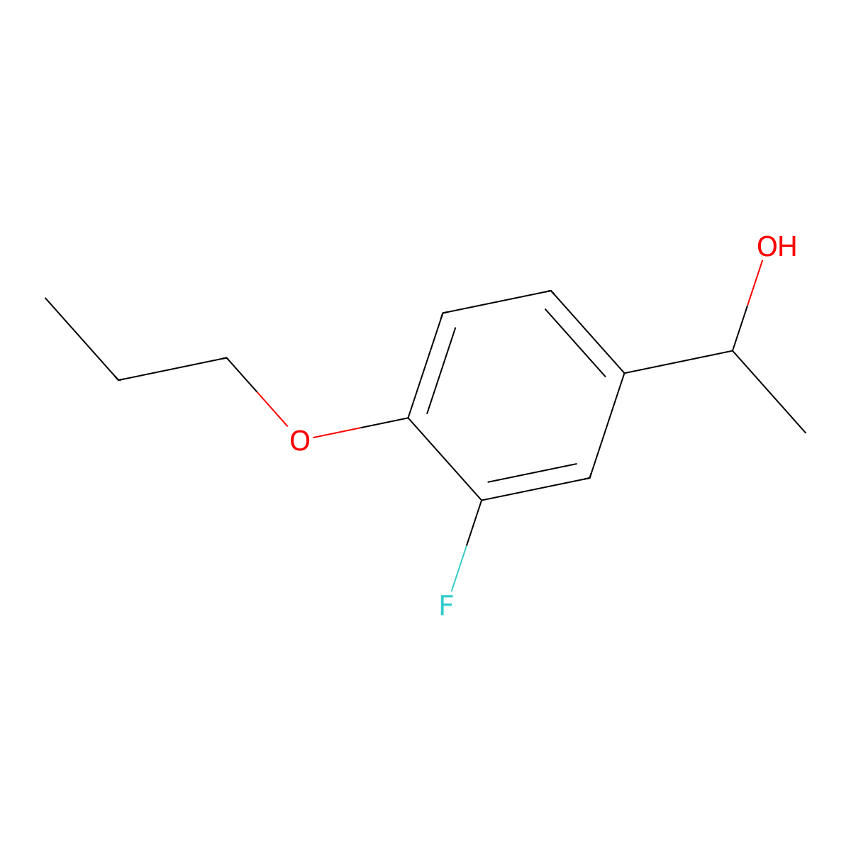 1-(3-Fluoro-4-propoxyphenyl)ethanol molecular structure, CAS 1443346-20-0
