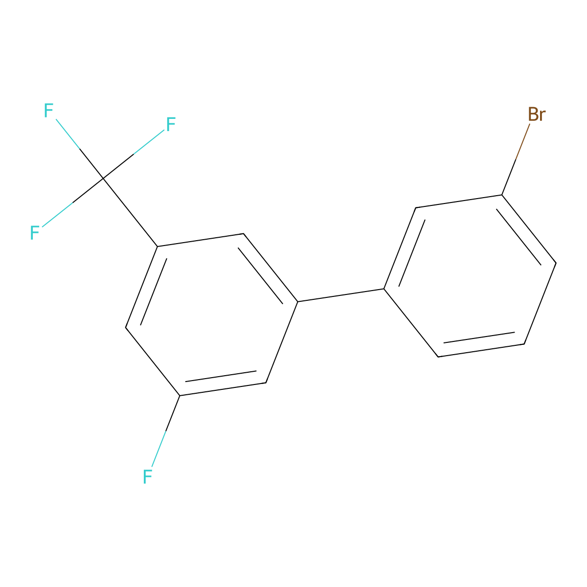 3-Bromo-3'-fluoro-5'-(trifluoromethyl)biphenyl molecular structure, CAS 1443346-23-3
