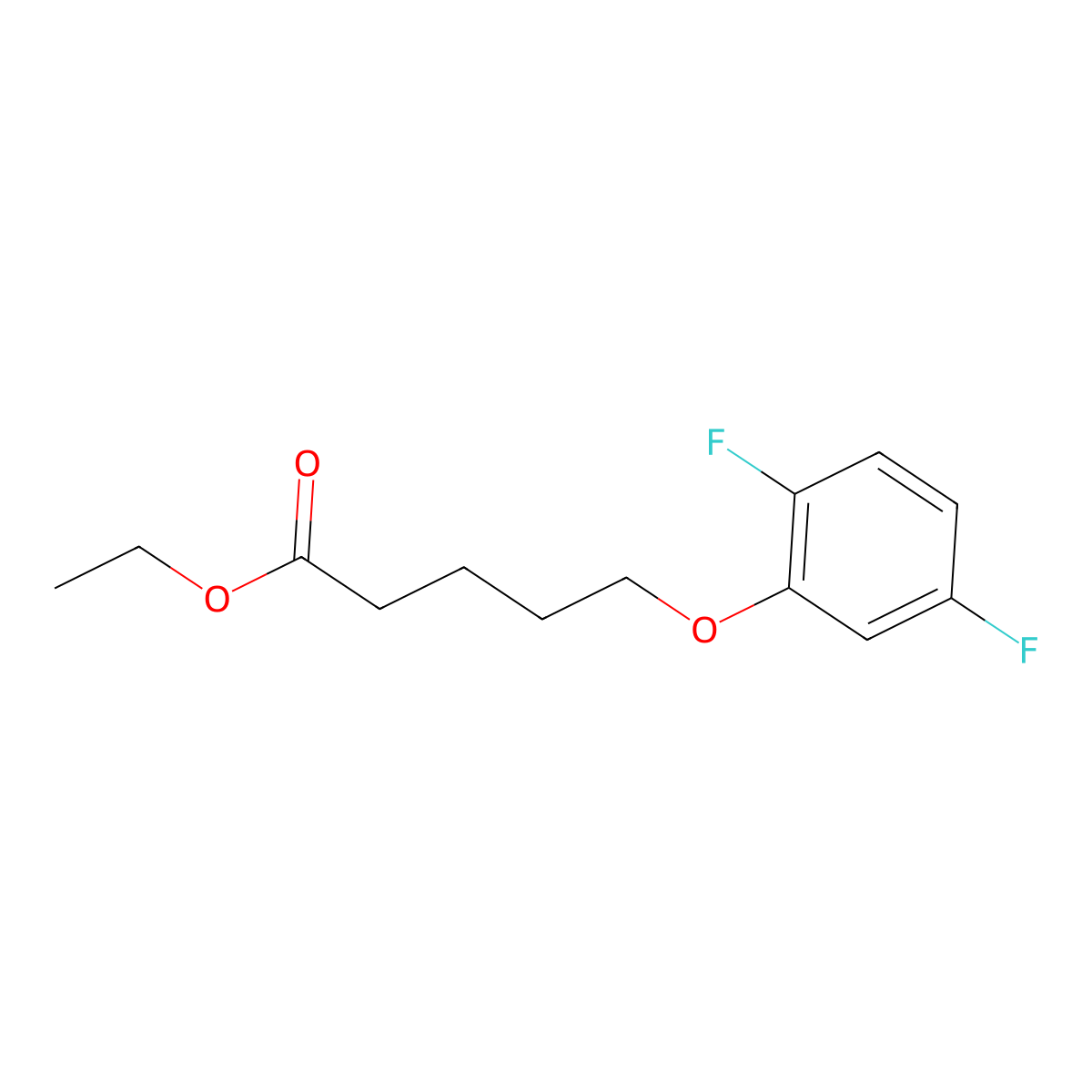 Ethyl 5-(2,5-difluoro-phenoxy)pentanoate molecular structure, CAS 1443346-24-4