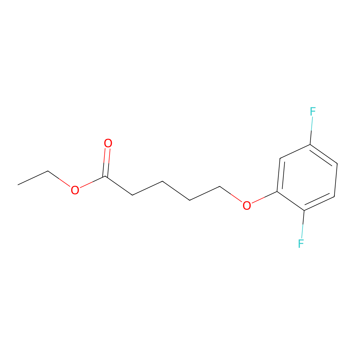 Ethyl 5-(2,5-difluoro-phenoxy)pentanoate molecular structure, CAS 1443346-24-4