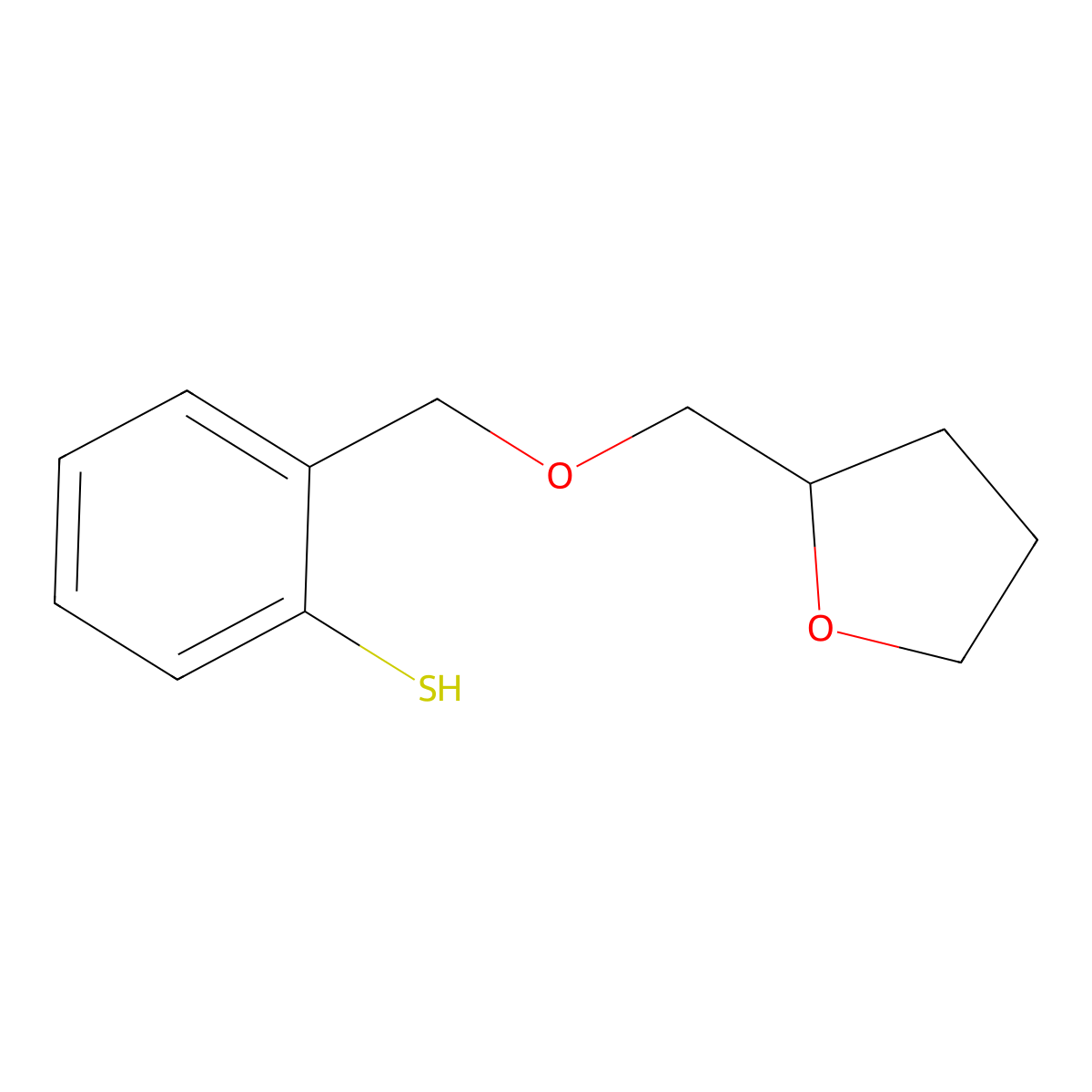 2-[(Tetrahydrofurfuryloxy)methyl]thiophenol molecular structure, CAS 1443346-27-7