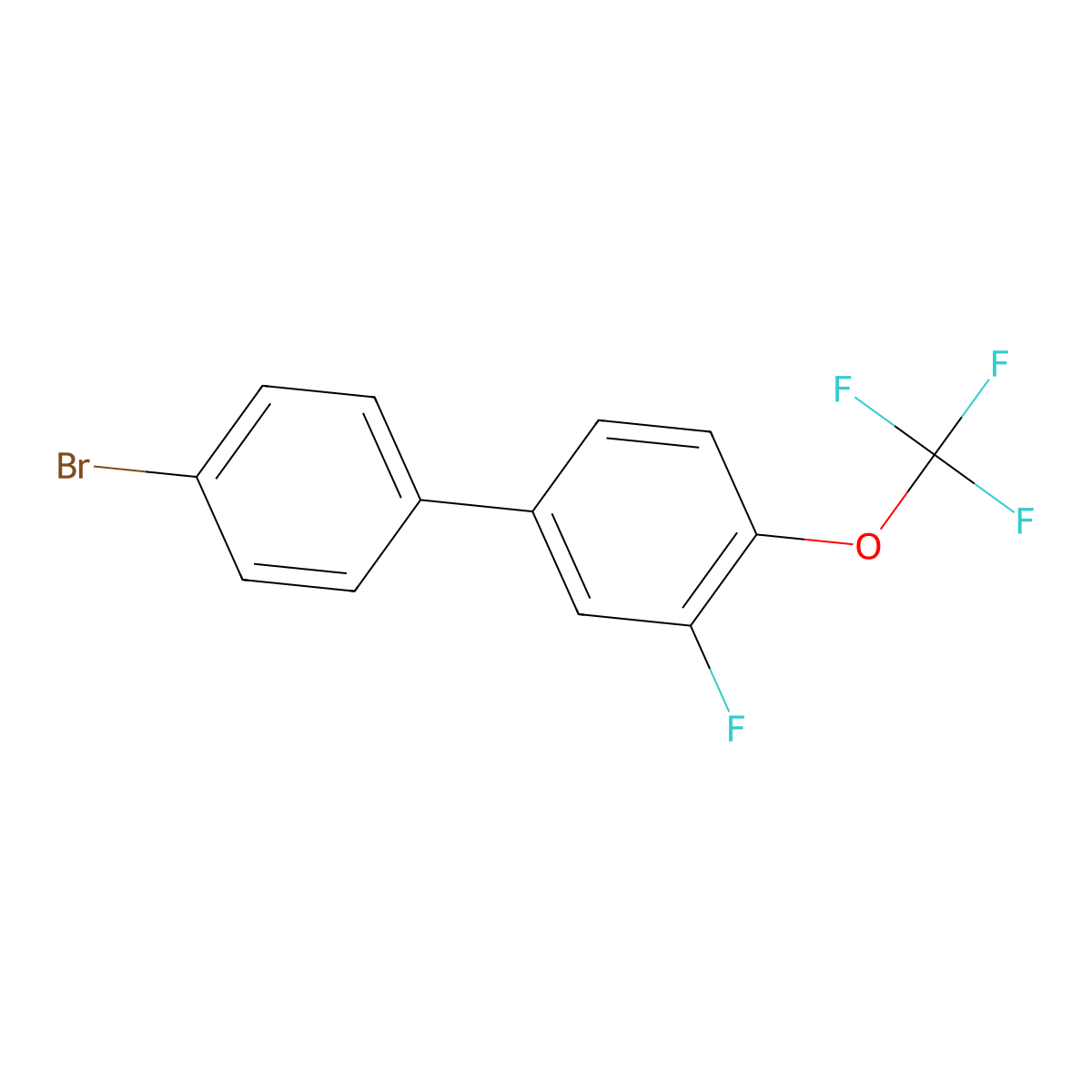 4-Bromo-3'-fluoro-4'-(trifluoromethoxy)biphenyl molecular structure, CAS 1443346-32-4