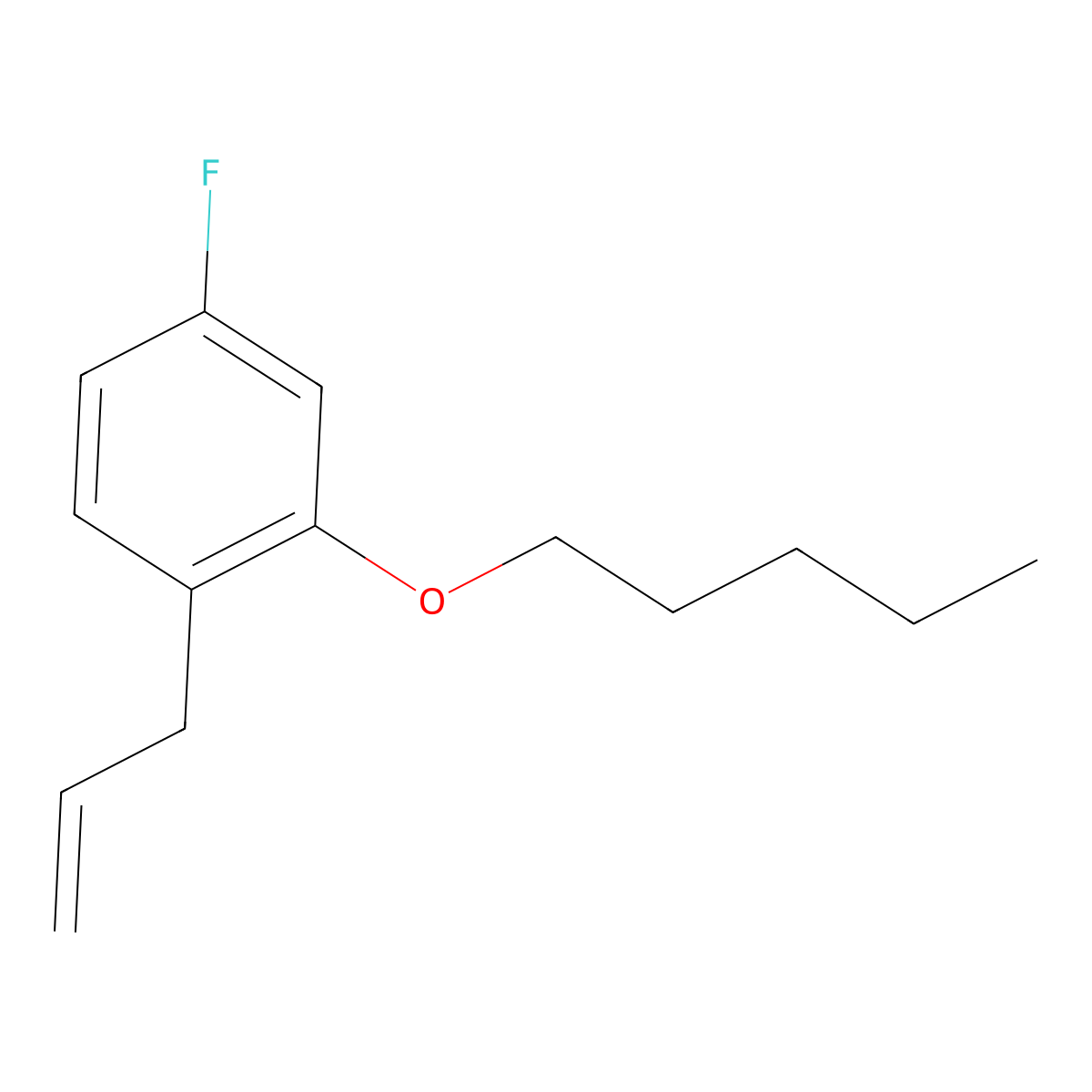 1-Allyl-4-fluoro-2-(pentyloxy)benzene molecular structure, CAS 1443346-36-8