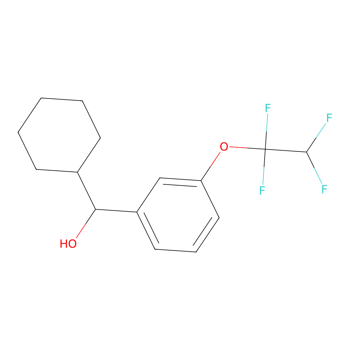 Cyclohexyl [3-(1,1,2,2-tetrafluoroethoxy)phenyl]methanol molecular structure, CAS 1443346-41-5