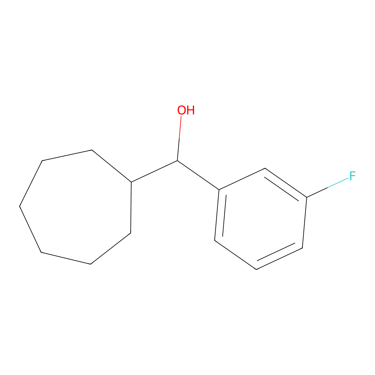 Cycloheptyl (3-fluorophenyl)methanol molecular structure, CAS 1443346-55-1