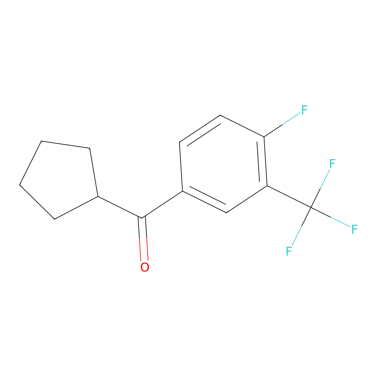 4-Fluoro-3-(trifluoromethyl)phenyl cyclopentyl ketone molecular structure, CAS 1443346-63-1