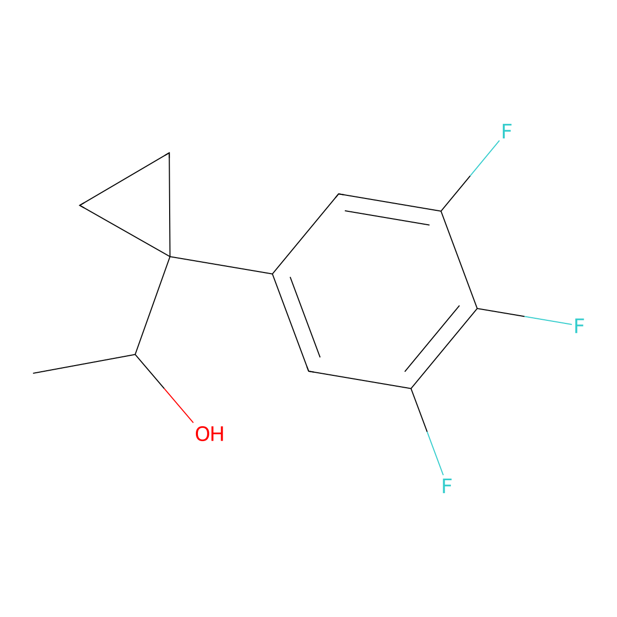 1-[1-(3,4,5-Trifluorophenyl)cyclopropyl]ethan-1-ol molecular structure, CAS 1443346-74-4