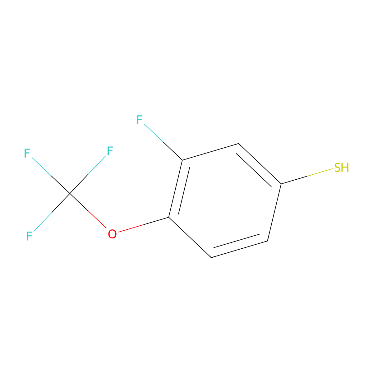3-Fluoro-4-(trifluoromethoxy)thiophenol molecular structure, CAS 1443346-76-6