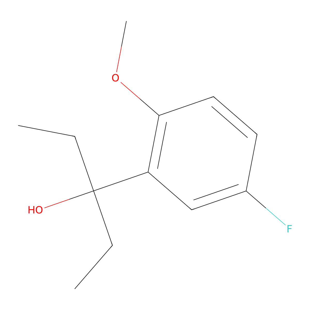 3-(3-Fluoro-6-methoxyphenyl)-3-pentanol molecular structure, CAS 1443346-86-8