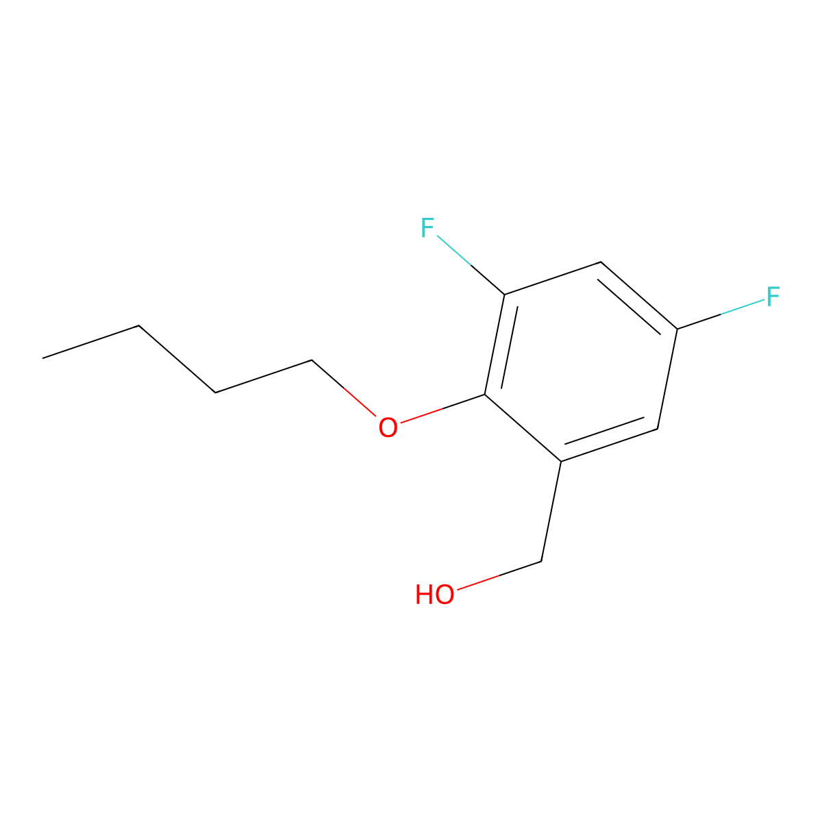 (2-Butoxy-3,5-difluorophenyl)methanol molecular structure, CAS 1443346-87-9
