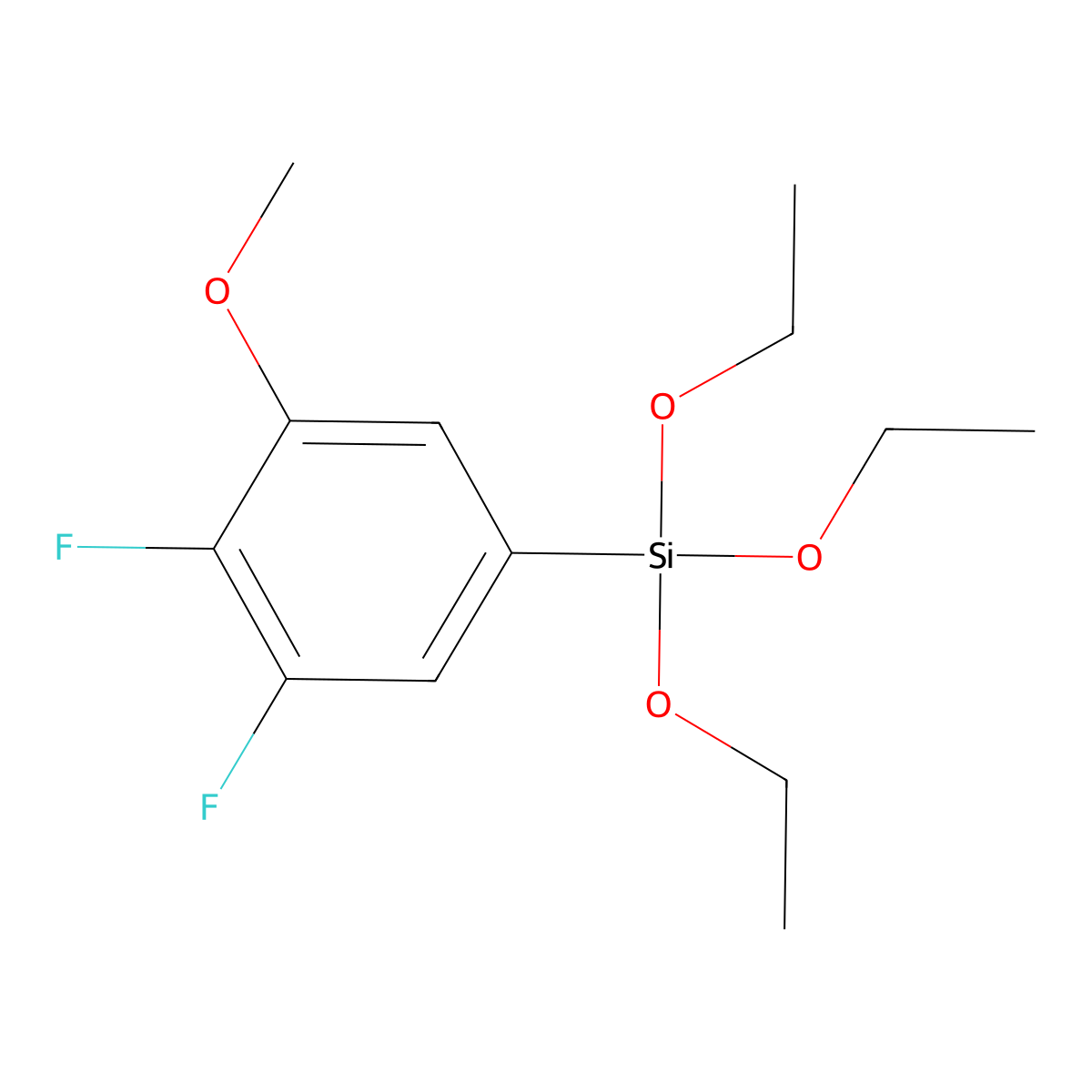 (3,4-Difluoro-5-methoxyphenyl)(triethoxy)silane molecular structure, CAS 1443346-92-6