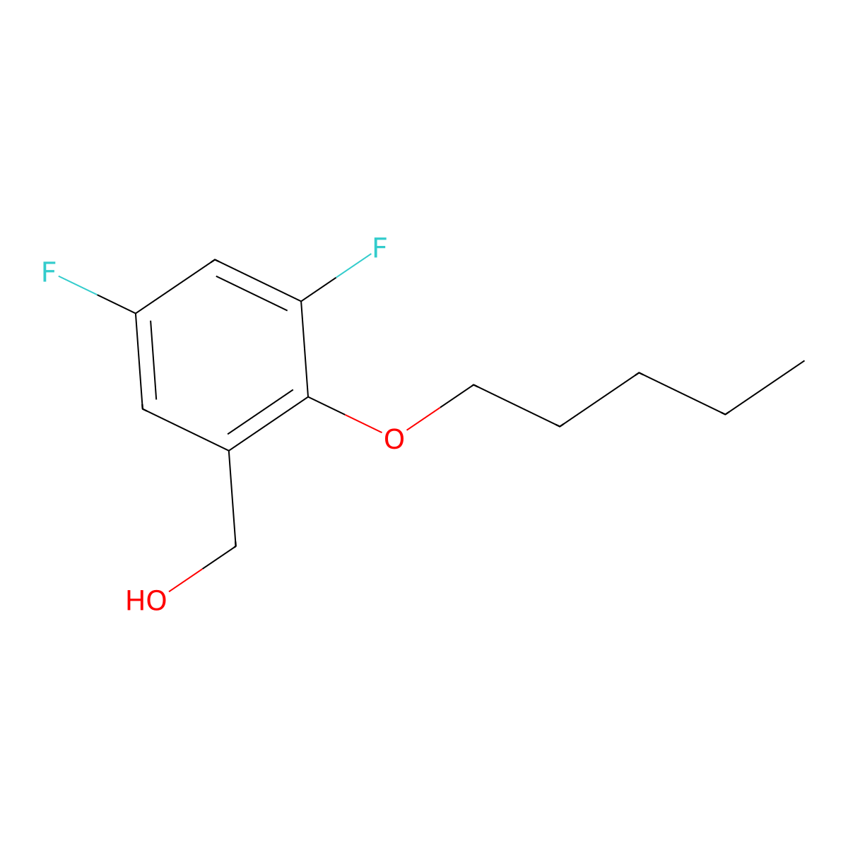 3,5-Difluoro-2-n-pentoxybenzyl alcohol molecular structure, CAS 1443346-94-8