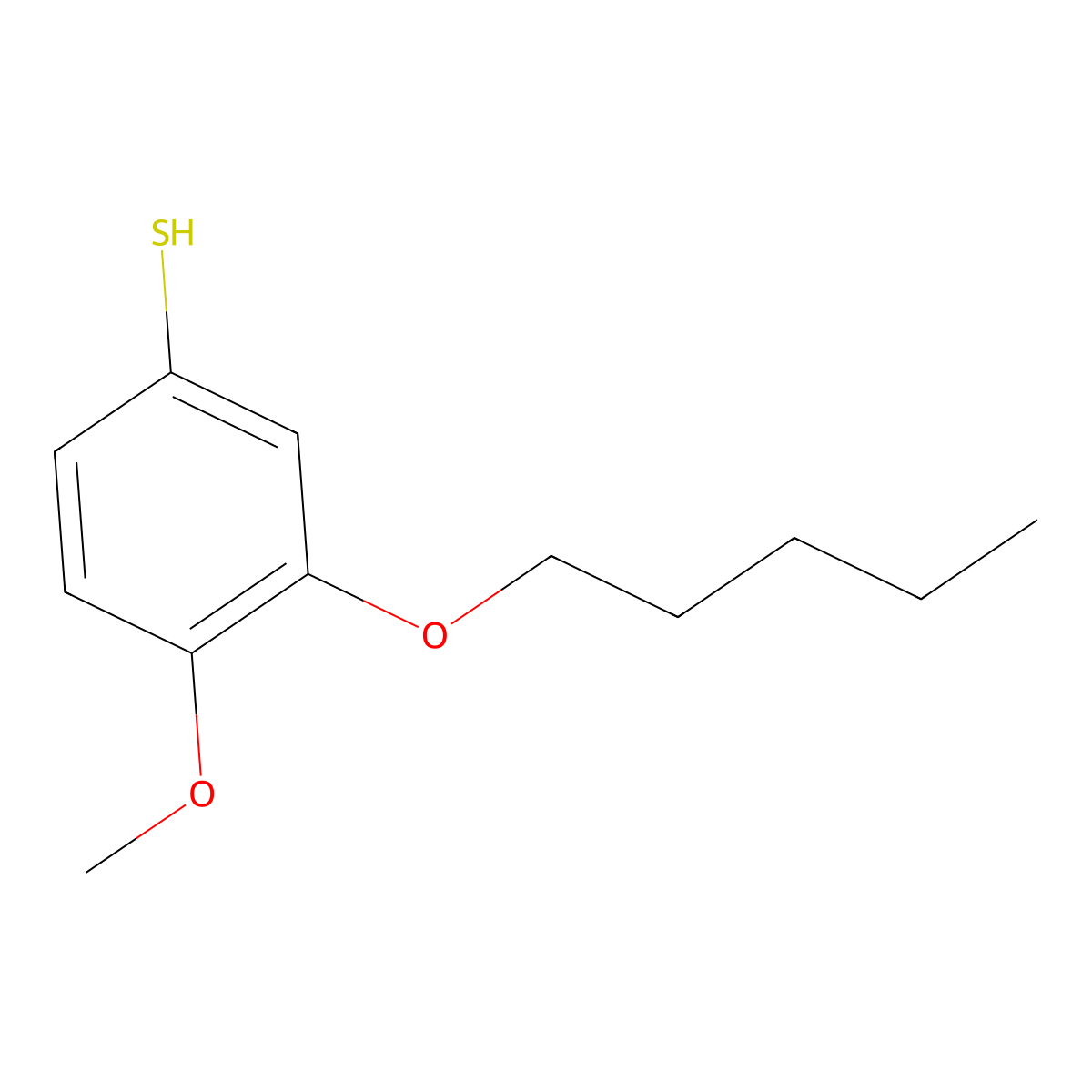4-Methoxy-3-n-pentoxythiophenol molecular structure, CAS 1443346-96-0