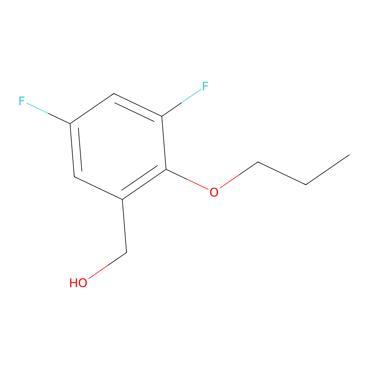 (3,5-Difluoro-2-propoxyphenyl)methanol molecular structure, CAS 1443346-98-2