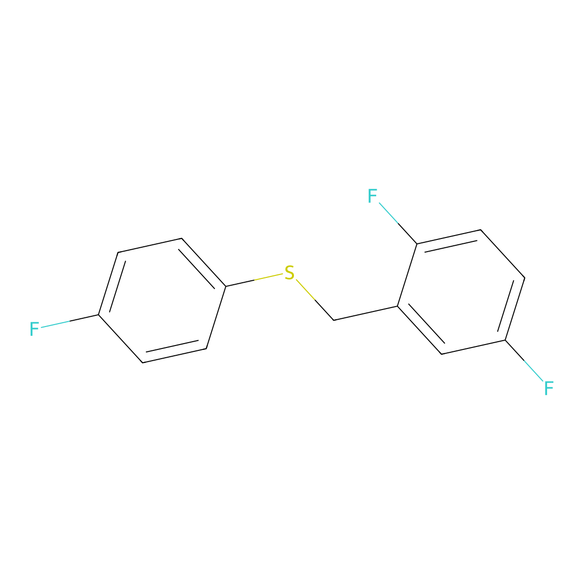 1,4-Difluoro-2-[(4-fluorophenyl)sulfanylmethyl]benzene molecular structure, CAS 1443347-14-5