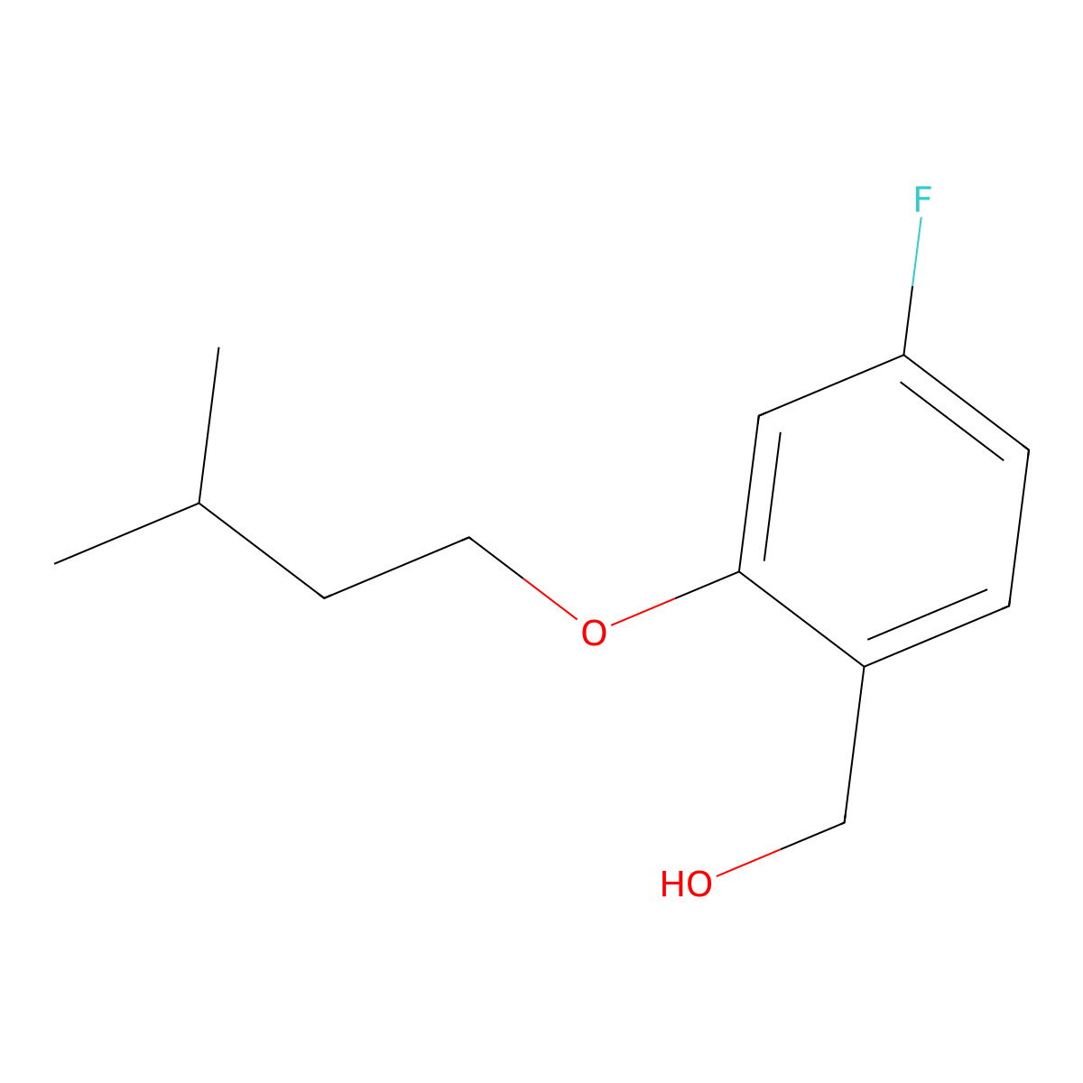 (4-Fluoro-2-(isopentyloxy)phenyl)methanol molecular structure, CAS 1443347-26-9