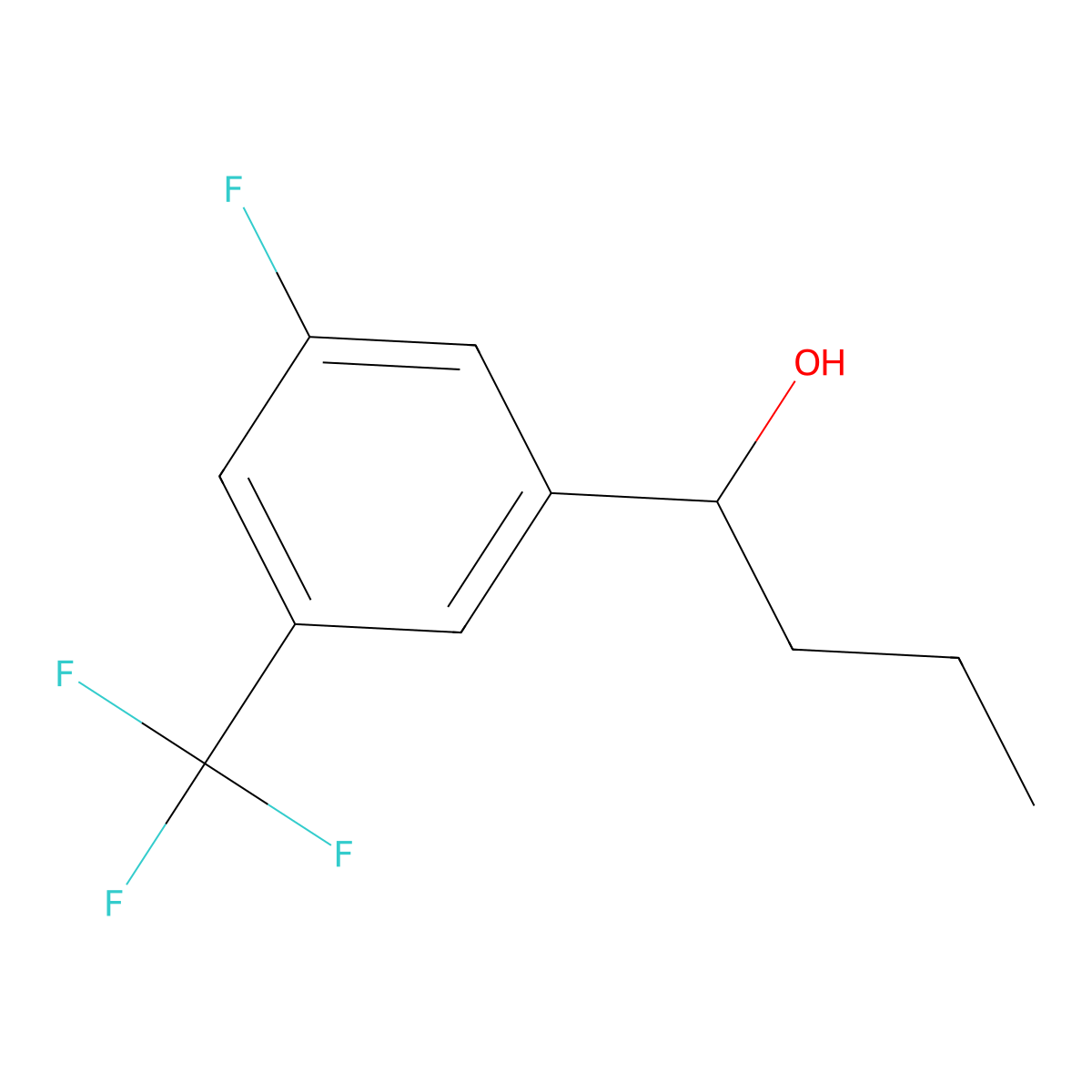 1-[3-Fluoro-5-(trifluoromethyl)phenyl]-1-butanol molecular structure, CAS 1443347-29-2