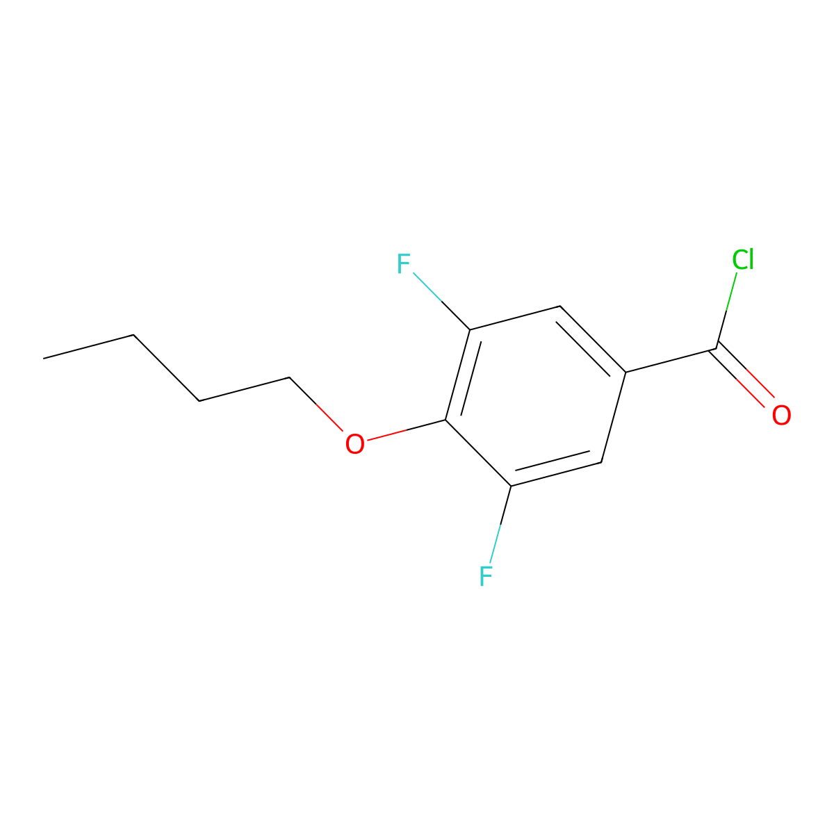 4-n-Butoxy-3,5-difluorobenzoyl chloride molecular structure, CAS 1443347-37-2
