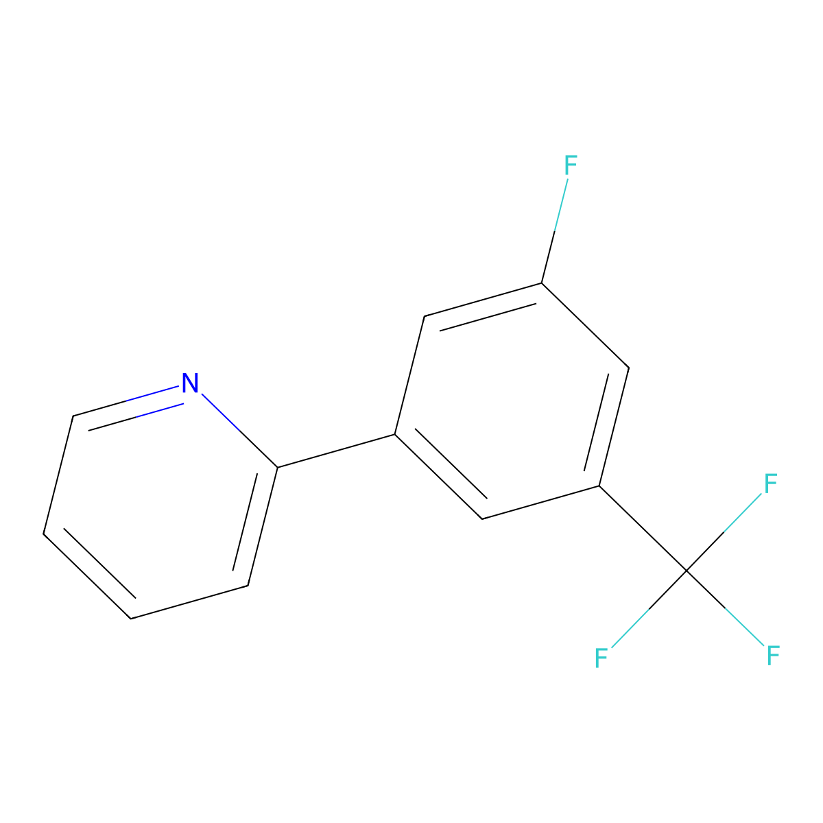 2-[3-Fluoro-5-(trifluoromethyl)phenyl]pyridine molecular structure, CAS 1443347-41-8