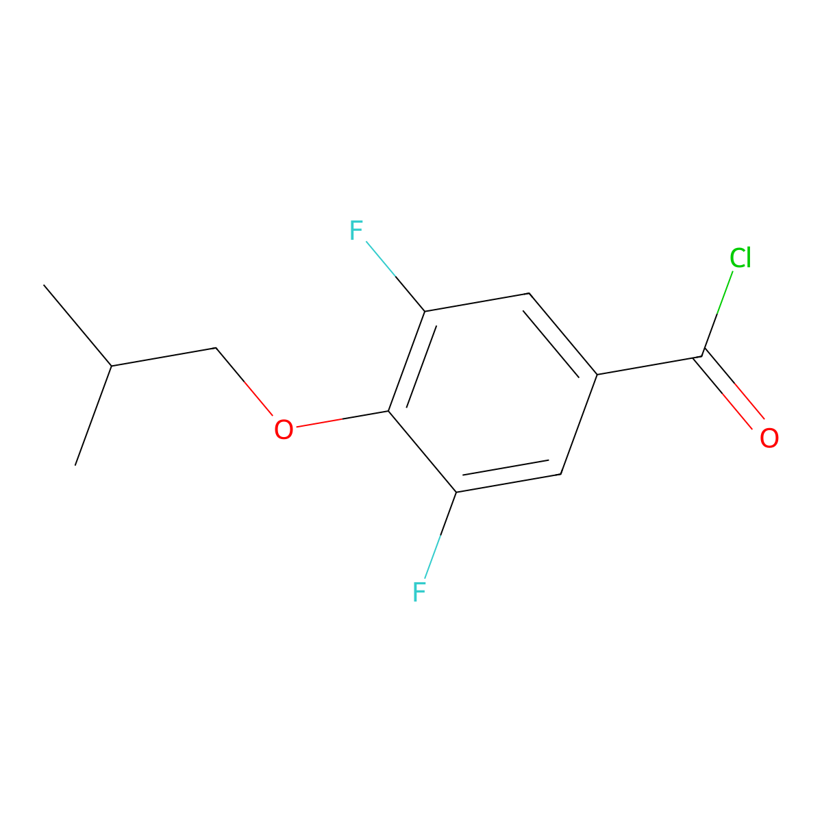4-iso-Butoxy-3,5-difluorobenzoyl chloride molecular structure, CAS 1443347-42-9