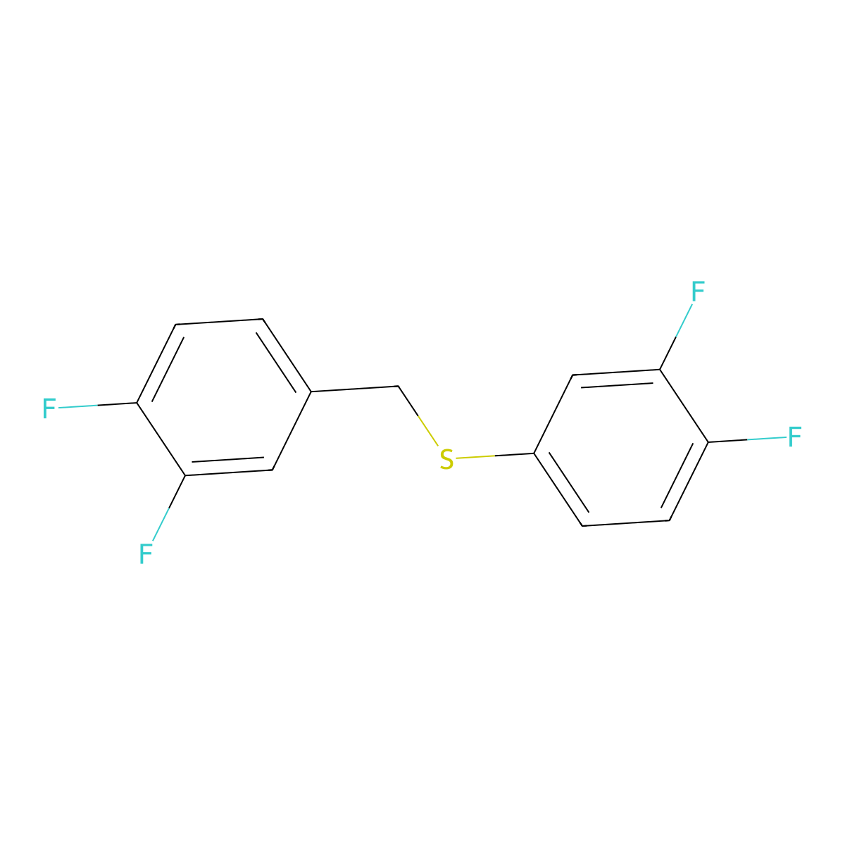 1,2-Difluoro-4-[(3,4-difluorophenyl)sulfanylmethyl]benzene molecular structure, CAS 1443347-43-0