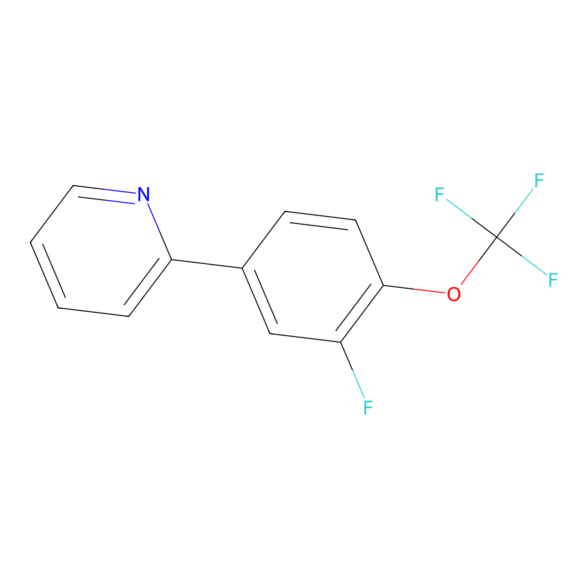 2-[3-Fluoro-4-(trifluoromethoxy)phenyl]pyridine molecular structure, CAS 1443347-50-9