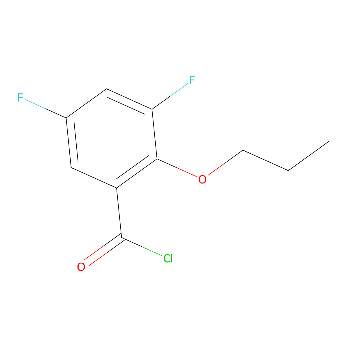 3,5-Difluoro-2-n-propoxybenzoyl chloride molecular structure, CAS 1443347-51-0