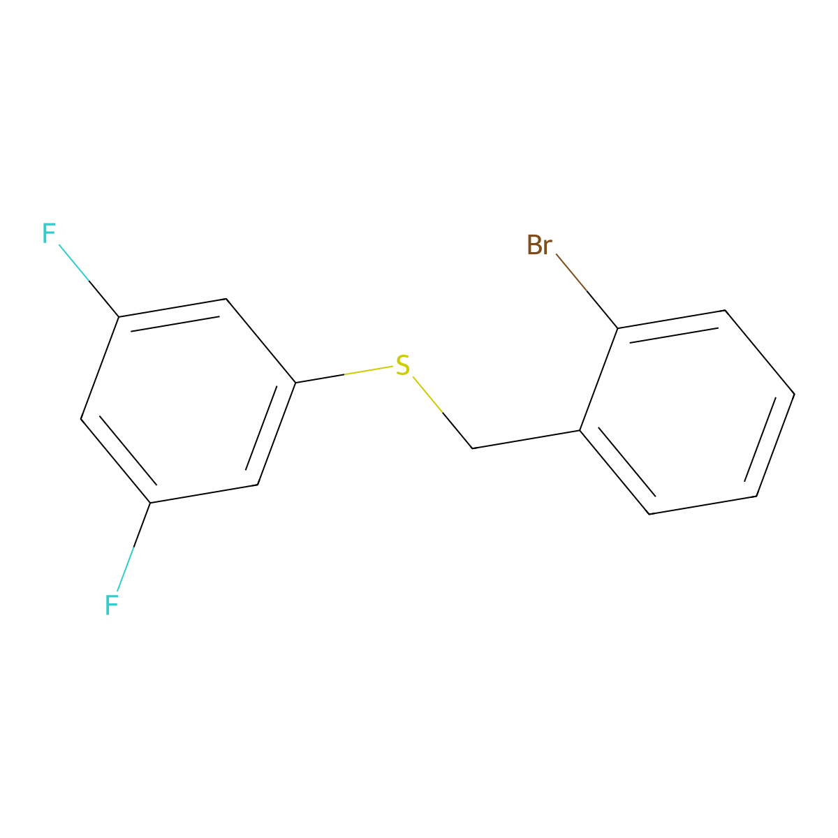 1-Bromo-2-[(3,5-difluorophenyl)sulfanylmethyl]benzene molecular structure, CAS 1443347-52-1