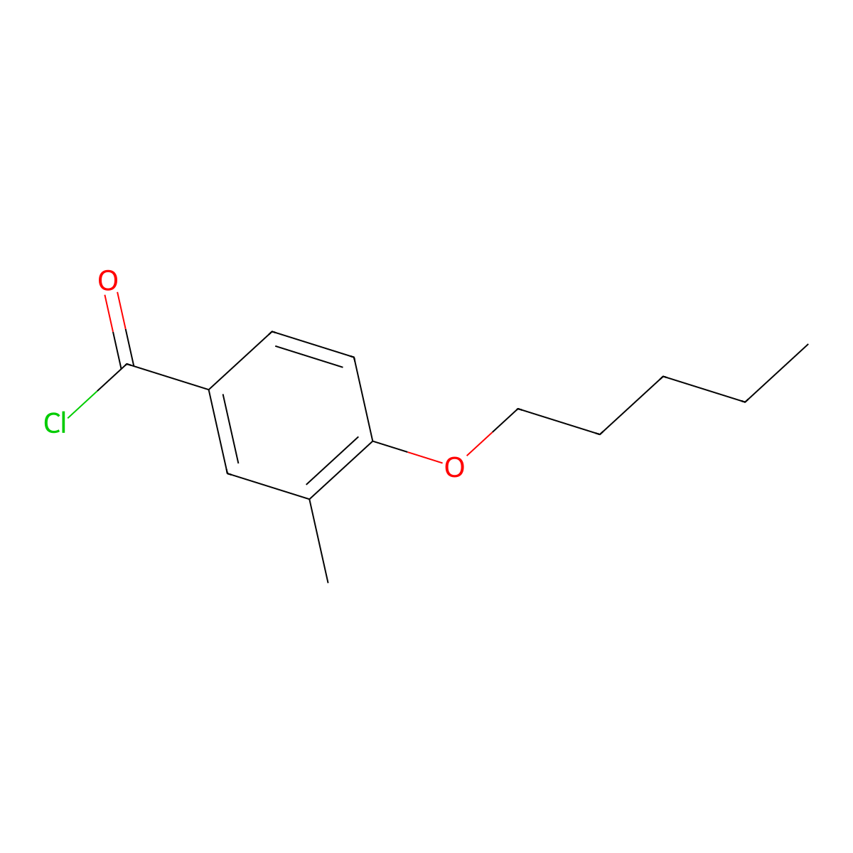 3-Methyl-4-n-pentoxybenzoyl chloride molecular structure, CAS 1443347-57-6