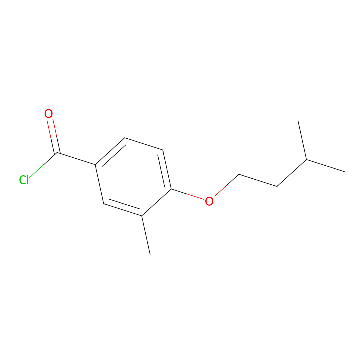 3-Methyl-4-iso-pentoxybenzoyl chloride molecular structure, CAS 1443347-62-3